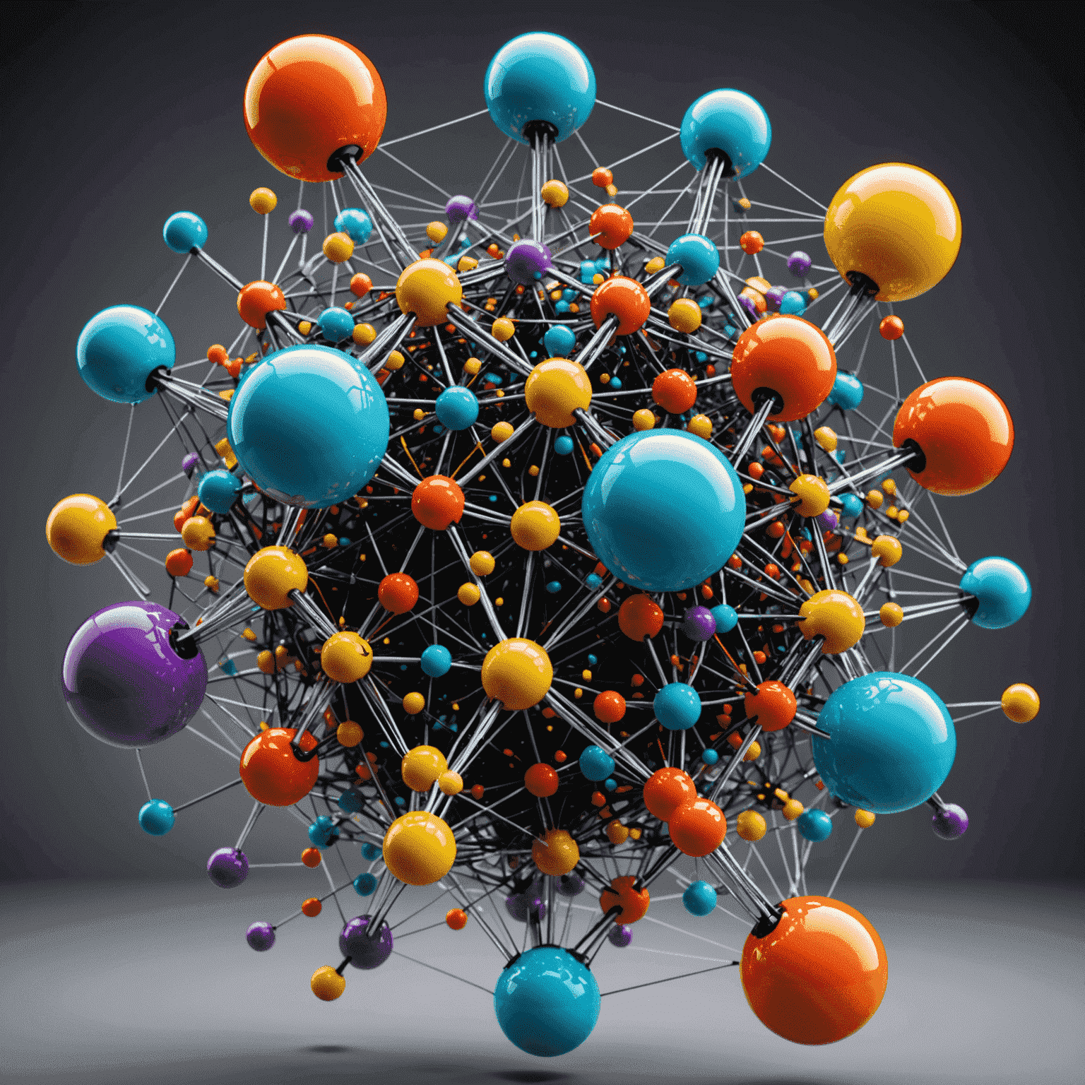 A visual representation of qubits in action, showing colorful, interconnected spheres representing quantum states